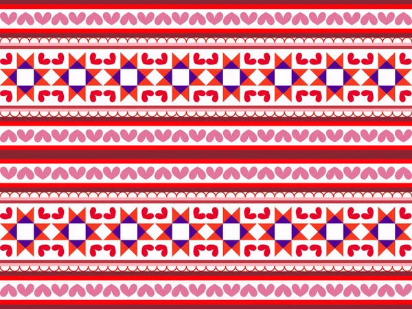 Motif Géométrique Ethnique Abstrait Imprimé Bordure Tradition Motif Floral Oriental — Image vectorielle