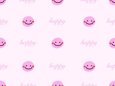 Pembe arka planda kusursuz bir çizgi film karakteri..