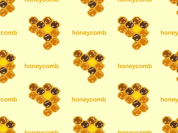 Μέλι Μέλισσα Καρτούν Χαρακτήρα Αδιάλειπτη Μοτίβο Κίτρινο Φόντο Pixel Στυλ — Διανυσματικό Αρχείο