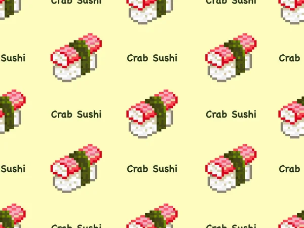 Cangrejo Sushi Personaje Dibujos Animados Patrón Sin Costuras Sobre Fondo — Vector de stock