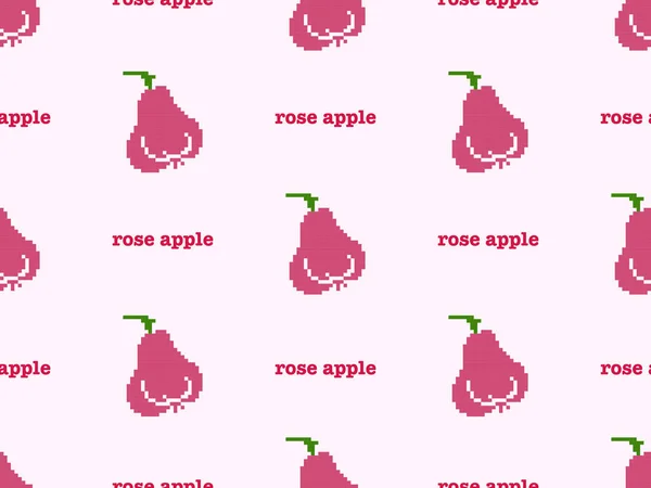 Rose Appel Cartoon Karakter Naadloos Patroon Roze Achtergrond — Stockfoto