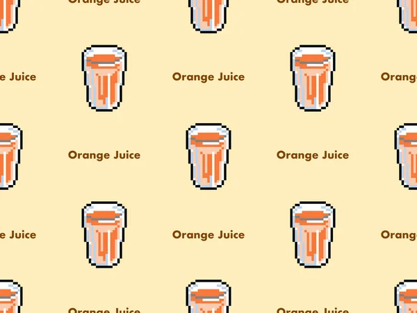 Jugo Naranja Personaje Dibujos Animados Patrón Sin Costura Sobre Fondo — Vector de stock