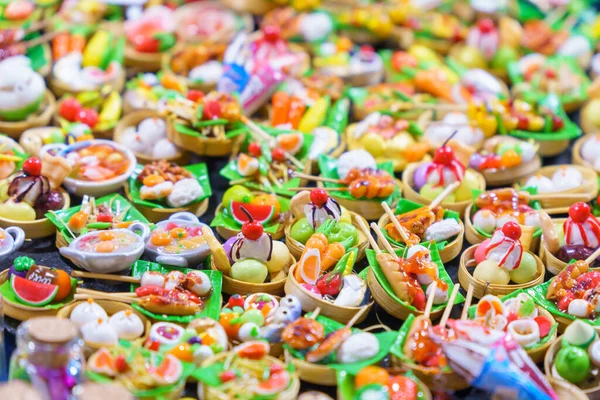 Close Miniature Food Sculpture Blurred Background — Stock Photo, Image