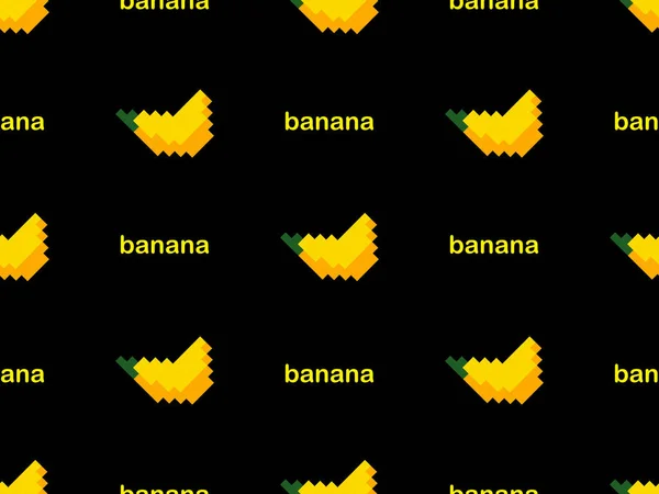 Характер Бананового Мультфільму Чорному Тлі — стоковий вектор