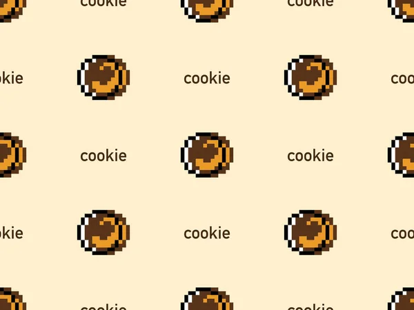 Cookie Karikatura Charakter Bezešvé Vzor Žlutém Pozadí — Stockový vektor