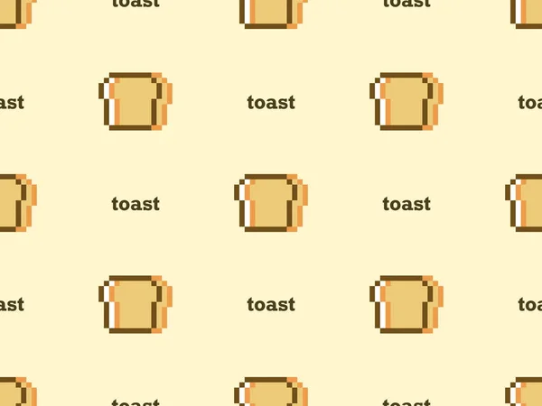 Toast Cartoon Character Seamless Pattern Yellow Background — ストックベクタ