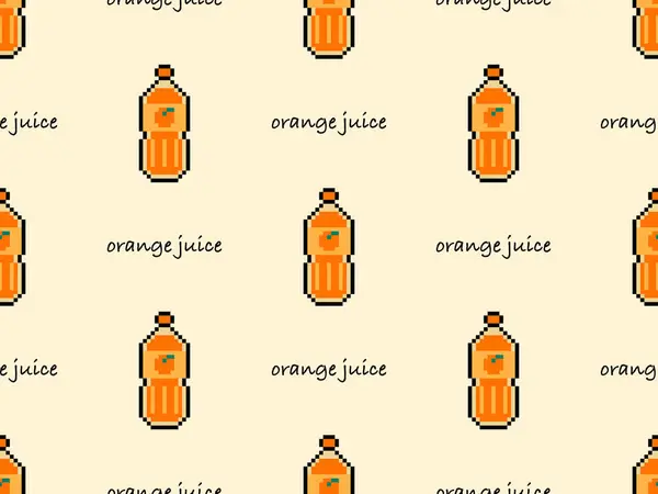 Orange Jus Dessin Animé Personnage Modèle Sans Couture Sur Fond — Image vectorielle
