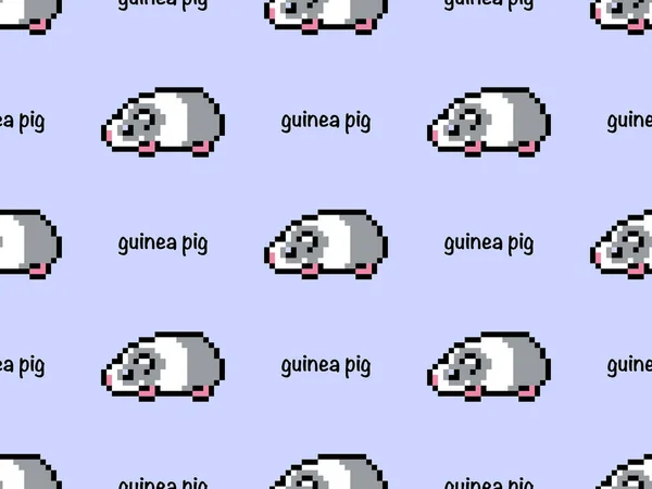 ギニア豚漫画キャラクターシームレスパターン上の青の背景 — ストックベクタ