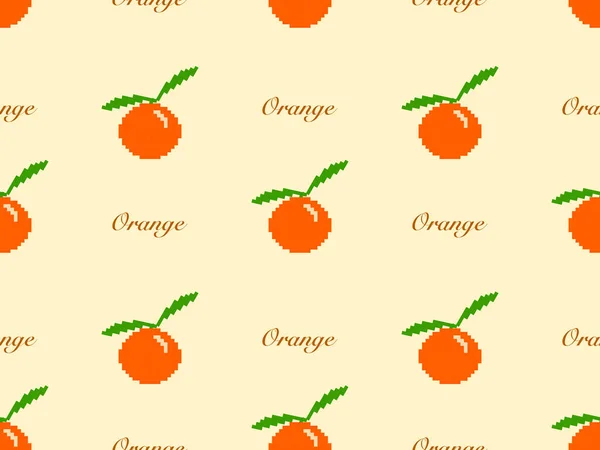 Personnage Dessin Animé Orange Motif Sans Couture Sur Fond Jaune — Image vectorielle
