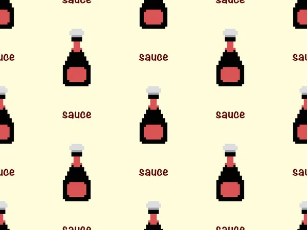 Sauce Personnage Dessin Animé Motif Sans Couture Sur Fond Jaune — Image vectorielle