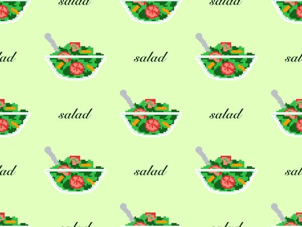 Salade Dessin Animé Personnage Motif Sans Couture Sur Fond Vert — Image vectorielle