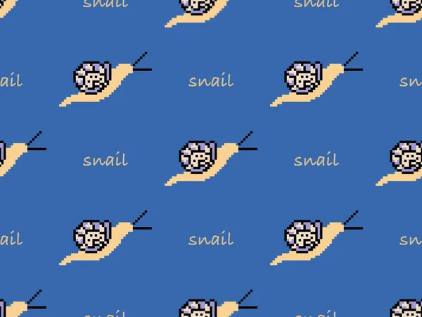 Escargot Personnage Dessin Animé Motif Sans Couture Sur Fond Bleu — Image vectorielle