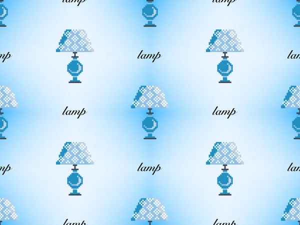 Lâmpada Desenho Animado Personagem Sem Costura Padrão Fundo Azul —  Vetores de Stock