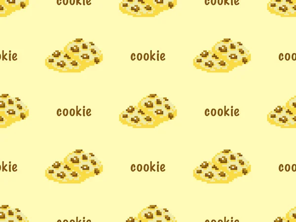 Cookie Postać Kreskówki Bezszwowy Wzór Żółtym Tle — Wektor stockowy