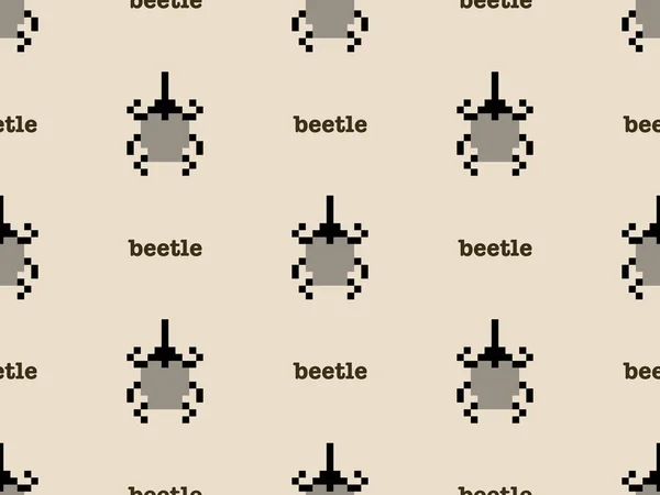 Beetle Cartoon Character Seamless Pattern Brown Background — ストック写真