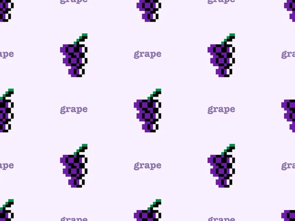 Grape Cartoon Character Seamless Pattern Purple Background — Foto de Stock