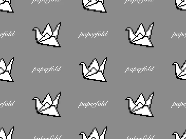 Paper bird cartoon character seamless pattern on gray background