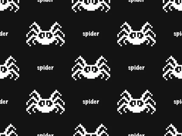 Spider Tecknad Karaktär Sömlös Mönster Svart Bakgrund — Stockfoto