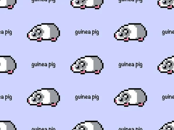 Guinea pig cartoon character seamless pattern on blue background