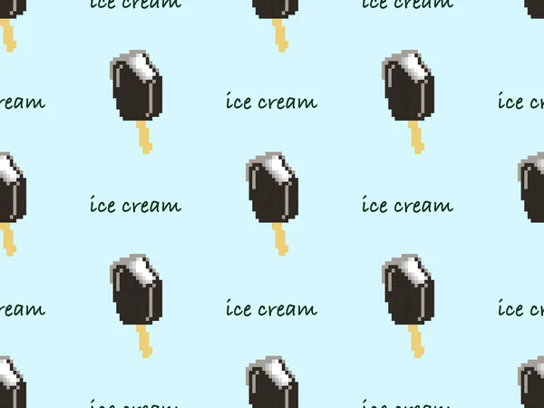 Ice Cream Cartoon Character Seamless Pattern Blue Background — Foto Stock