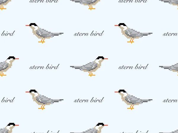 Stern Oiseau Dessin Animé Personnage Motif Sans Couture Sur Fond — Image vectorielle