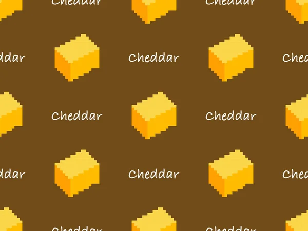 Cheddar Patrón Dibujos Animados Queso Sin Costuras Sobre Fondo Amarillo —  Fotos de Stock