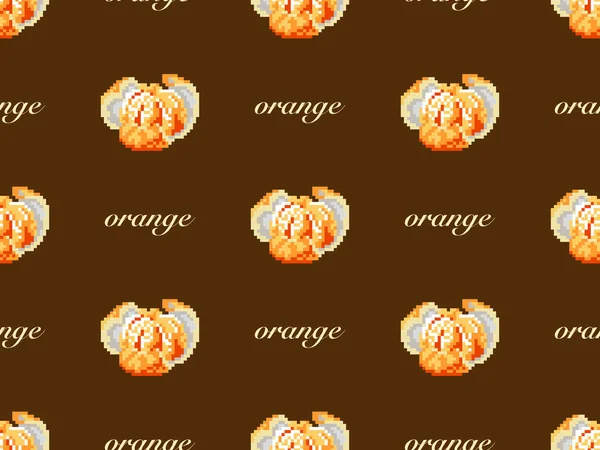 Orange Cartoon Character Seamless Pattern Brown Background — Stock vektor