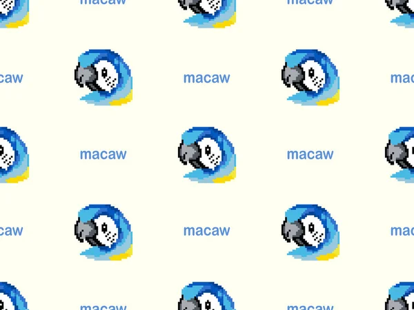 Macaw Cartoon Character Seamless Pattern Yellow Background — Φωτογραφία Αρχείου
