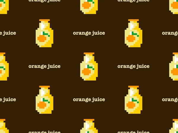 Orange Juice Cartoon Character Seamless Pattern Brown Background — Stockfoto