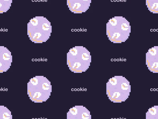 Cookie Cartoon Character Seamless Pattern Purple Background — Φωτογραφία Αρχείου