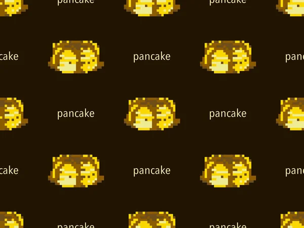 Pancake Stripfiguur Naadloos Patroon Bruine Achtergrond — Stockvector