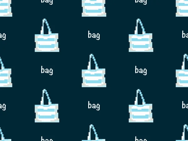 Bag Cartoon Character Seamless Pattern Blue Background — Foto de Stock