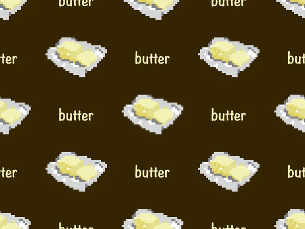 Butter Cartoon Character Seamless Pattern Yellow Background — Stockfoto