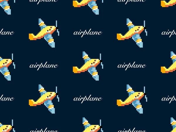 Airplane Cartoon Character Seamless Pattern Blue Background —  Fotos de Stock