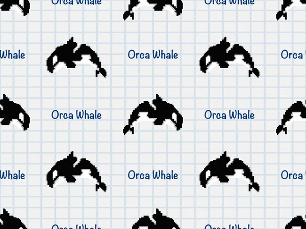 Whale Cartoon Character Seamless Pattern White Background —  Vetores de Stock