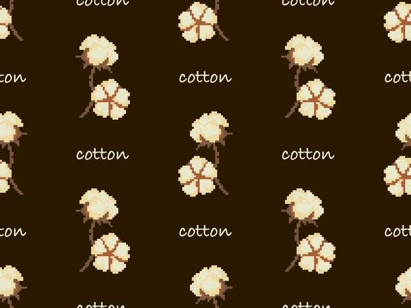 Cotton Cartoon Character Seamless Pattern Brown Background — Stockfoto