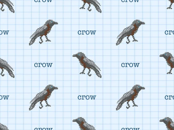 Crow Cartoon Character Seamless Pattern Blue Background — Photo