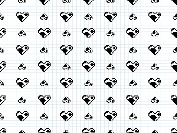 Heart Cartoon Character Seamless Pattern White Background — Stock fotografie