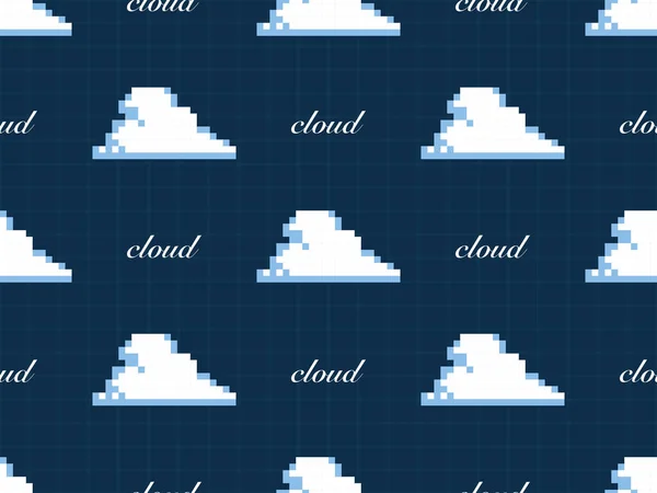 Felhő Rajzfilm Karakter Zökkenőmentes Minta Kék Háttér — Stock Fotó