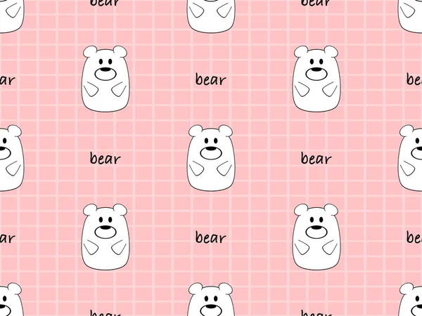 Niedźwiedź Postać Kreskówki Bezszwowy Wzór Różowym Tle — Zdjęcie stockowe