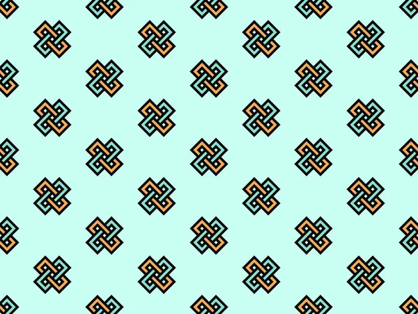 Geometric Cartoon Character Seamless Pattern Green Background — Stok Foto