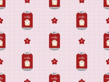 Cans cartoon character seamless pattern on pink background