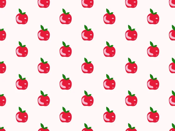 Apple cartoon character seamless pattern on pink background