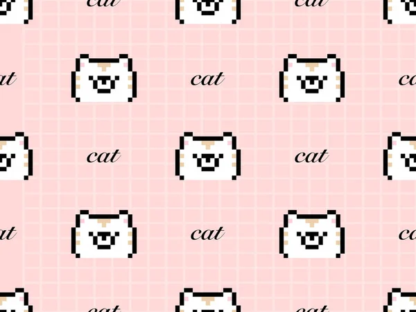 Cat Cartoon Character Seamless Pattern Pink Background — Stock Photo, Image