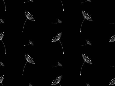 Flower cartoon character seamless pattern on black background