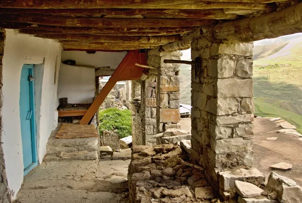 Stone houses of the mountain village of the Caucasus