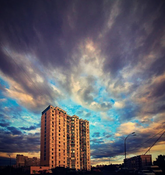 Belo Pôr Sol Kiev Ucrânia — Fotografia de Stock