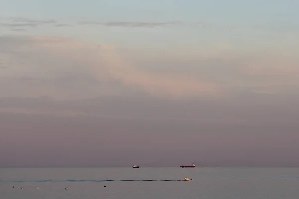 Vista Para Oceano Pôr Sol Mar Pitoresco Golfo Lago Baltico — Fotografia de Stock