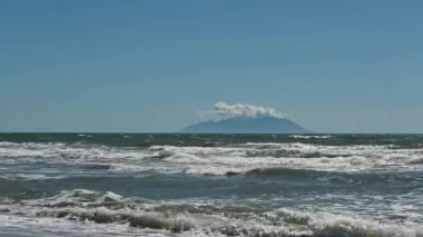 deep blue wavy seascape taken from the beach fanari komotini
