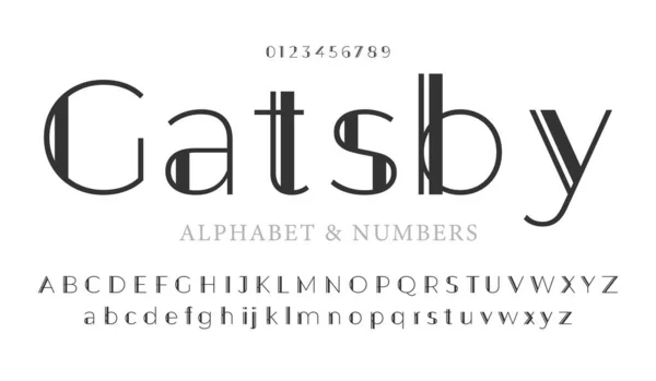 Elegant Font Alphabet Art Deco Style Gatsby Font Alphabet Condensed — Stock Vector